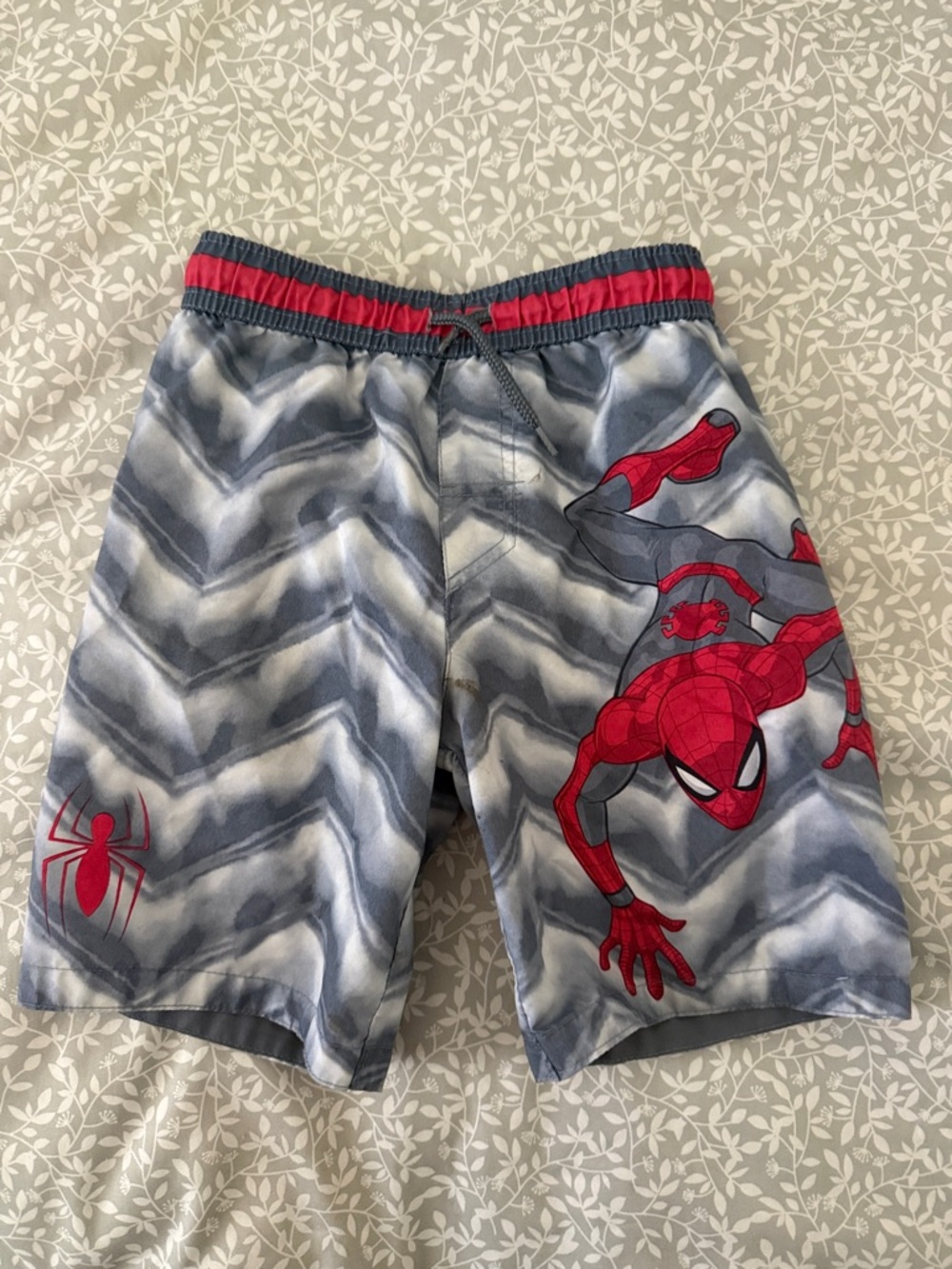 Boys' marvel Spider-Man Gray & Red Swim Shorts